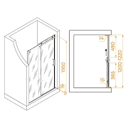 Душевая дверь RGW Tornado TO-14 120 профиль Хром стекло прозрачное-1