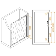 Душевая дверь RGW Tornado TO-14 170 профиль Хром стекло прозрачное-1
