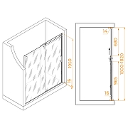 Душевая дверь RGW Tornado TO-14 180 профиль Хром стекло прозрачное-1