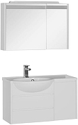 Зеркальный шкаф Aquanet Лайн 90 L 165582 с подсветкой Белый-2