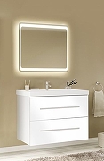 Тумба под раковину Marka One Mix 80П с ручками Белая глянцевая-2