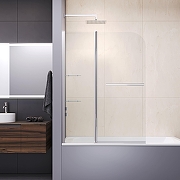 Шторка на ванну RGW Screens SC-08 100x150 профиль Хром стекло прозрачное-1