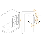 Шторка на ванну RGW Screens SC-08 100x150 профиль Хром стекло прозрачное-7