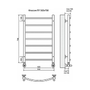 Водяной полотенцесушитель Terminus Классик П7 500x796 4670030726285 Хром-2
