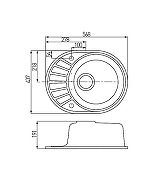 Кухонная мойка Aquaton Чезана 57 1A711232CS260 Латте-2