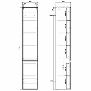 Шкаф пенал Sanstar Arista 33 178.1-3.5.1. подвесной Белый-7