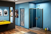 Душевой уголок Good Door Jazze R-80-B-BR 80x80 профиль Бронза стекло тонированное-2