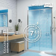 Душевая дверь WasserKRAFT Dinkel 140 58R31 профиль Хром стекло прозрачное-1