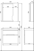 Тумба под раковину Jorno Moduo Slim 60 Mod.01.60/P/W подвесная Белый глянец-5