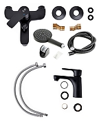 Комплект смесителей Orange Aristo M19-311B Черный-18