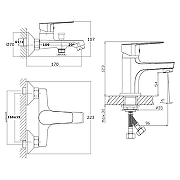 Комплект смесителей Orange Loop M26-311cr Хром-14