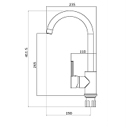 Смеситель для кухни Orange OneLife P04-001B Черный-8