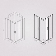 Душевой уголок AM.PM Gem 90х90 W90G-403-090MT профиль Хром матовый стекло прозрачное-8