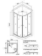 Душевой уголок Agger A01-080MCR 80x80 профиль Хром стекло матовое-1