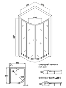 Душевой уголок Agger A01-090MCR 90x90 профиль Хром стекло матовое-8