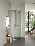 Душевой уголок Agger A01-080MCR/G 80x80 профиль Хром стекло матовое-1