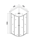 Душевой уголок Agger A01-080MCR/G 80x80 профиль Хром стекло матовое-1
