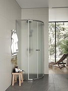 Душевой уголок Agger A01-090MCR/G 90x90 профиль Хром стекло матовое-2