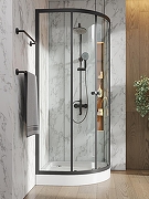 Душевой уголок Orange E01-090TB 90x90 профиль Черный стекло прозрачное-2