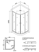 Душевой уголок Orange E01-090TB 90x90 профиль Черный стекло прозрачное-6