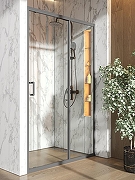 Душевая дверь Orange E02-120TB 120 профиль Черный стекло прозрачное-3