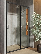 Душевая дверь Orange E02-120TB 120 профиль Черный стекло прозрачное-1