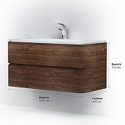 Тумба под раковину AM.PM Sensation 100 M30FHX1002NF подвесная Орех-9