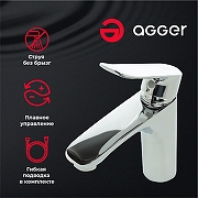 Смеситель для раковины Agger Nice A2502100 Хром-1