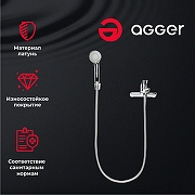 Смеситель для ванны Agger Clean A2410000 Хром-3
