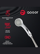 Смеситель для ванны Agger Clean A2421100 универсальный Хром-9