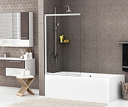 Шторка на ванну WasserKRAFT Main 80 41S02-80WS профиль Хром стекло прозрачное-8