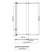 Шторка на ванну WasserKRAFT Main 100 41S02-100WS профиль Хром стекло прозрачное-14