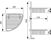 Полка корзина Kaiser KH-5070 угловая цвет Хром-1
