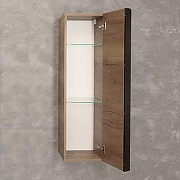 Шкаф пенал Jorno Steal 30 Ste.04.115/P/Da подвесной Древесный аттик Черный-1