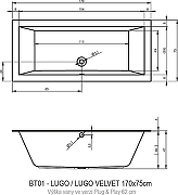 Акриловая ванна Riho Lugo 170х75 L B132016005 (BD6200500000000) без гидромассажа-3