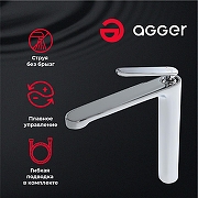 Смеситель для раковины Agger Beauty A2612100 Хром-1
