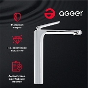 Смеситель для раковины Agger Beauty A2612100 Хром-2