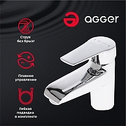 Смеситель для раковины Agger Right A2902100 Хром-1