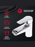 Смеситель для раковины Agger Right A2902100 Хром-7