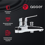Смеситель для ванны Agger Right A2910000 Хром-2