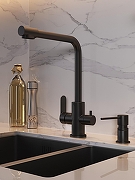 Смеситель для кухни Orange Steel M99-008b Черный-10