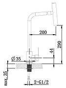 Смеситель для кухни Orange Steel M99-009ni Никель-13