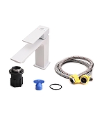 Смеситель для раковины Orange Lutz M04-021w Белый-9