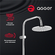 Душевая система Agger Thermo A2492200 с термостатом Хром-3