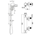 Душевая система Agger Thermo A2492200 с термостатом Хром-12