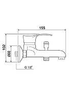 Смеситель для ванны РМС SL86-009 Хром-5
