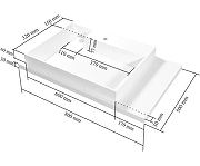 Раковина СанТа Юпитер 80 L 900120 на стиральную машину Белая-9
