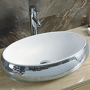 Раковина накладная CeramaLux 48 397-930 Зеркальная