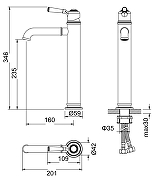 Смеситель для раковины Timo 5311/03F Черный-3