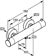 Смеситель для душа Kludi Objekta 352000538 с термостатом Хром-3